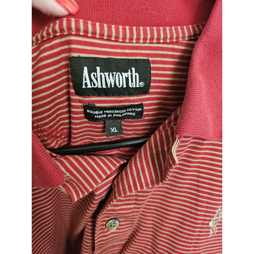 Mens XL Red/Tan Ashworth Golf Pullover - Picture 4 of 5